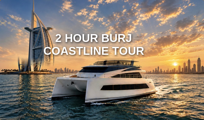Shared yacht cruise past the Burj Al Arab