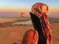 Hot air balloon flight over the Dubai desert